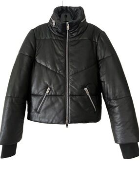 Walter Baker Edwina Lamb Leather Puffer Jacket Coat